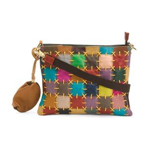 AMERILEATHER Leather Zigzagger Shoulder Bag